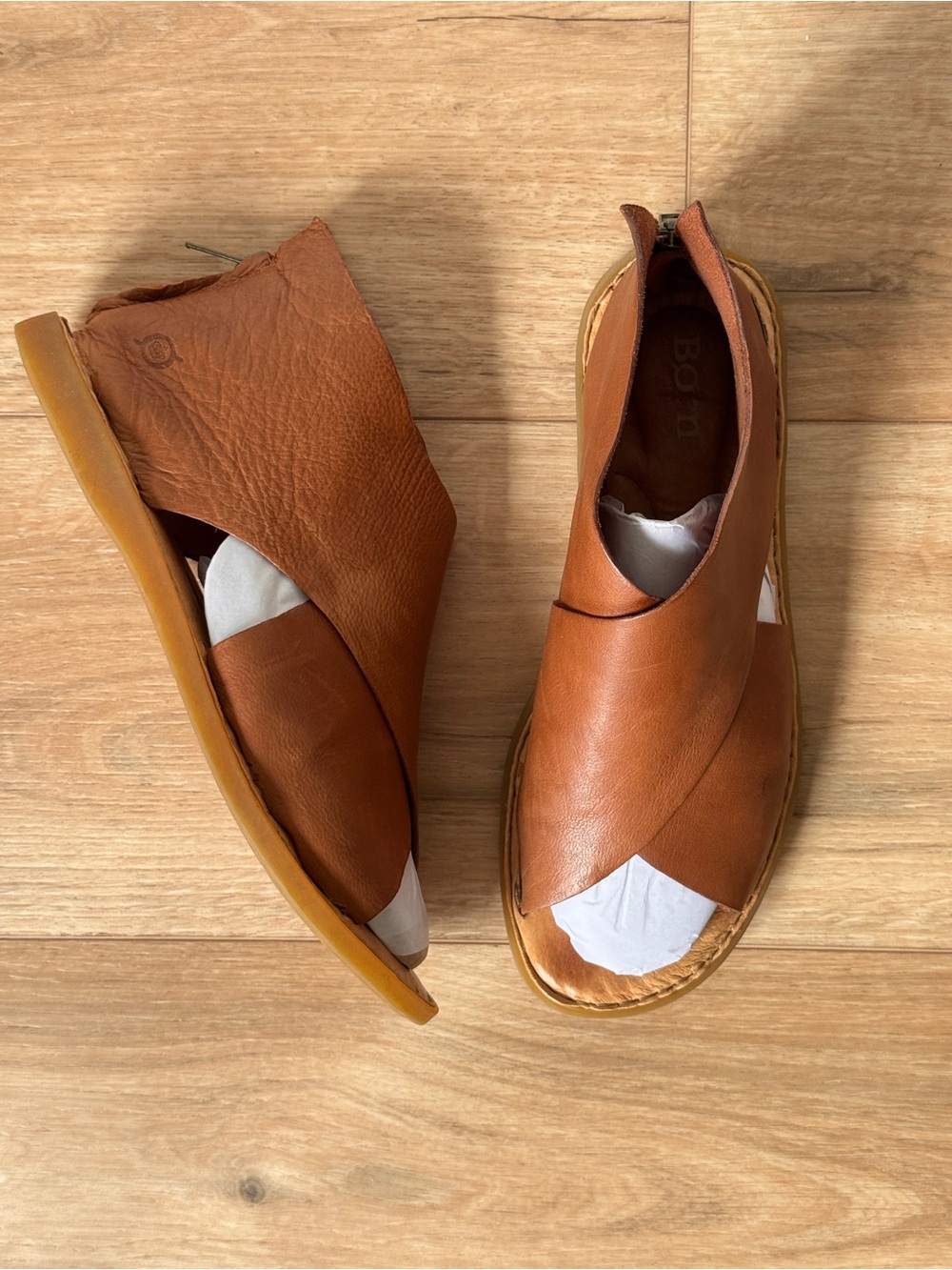 Born Iwa Brown Leather Open-Toe Sandals
